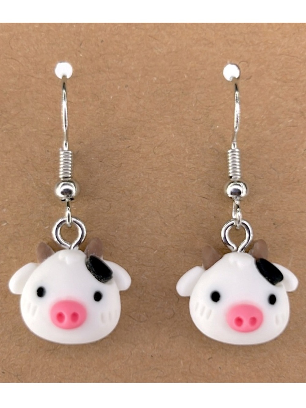 Cute Cow Resin Dangle Earrings